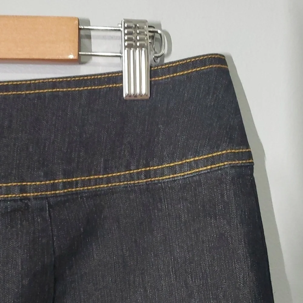 BisouBisou skirt women's size 12 black false pockets trendy denim mini skirt - Picture 7 of 16